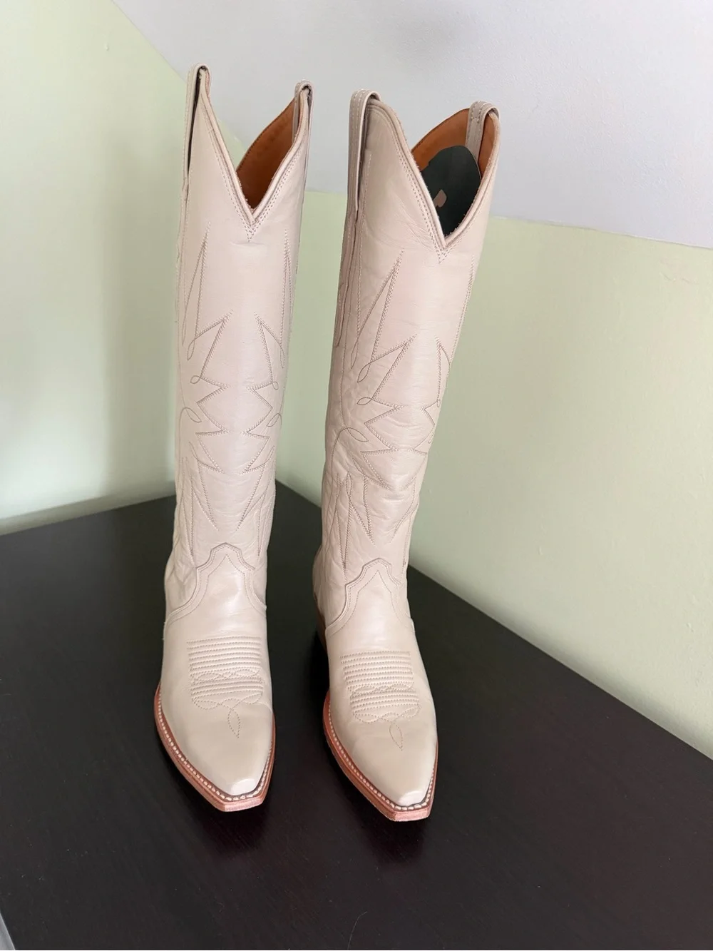 Tecovas Cream The Loretta Over-the-Knee Western Leather Boots 6.5